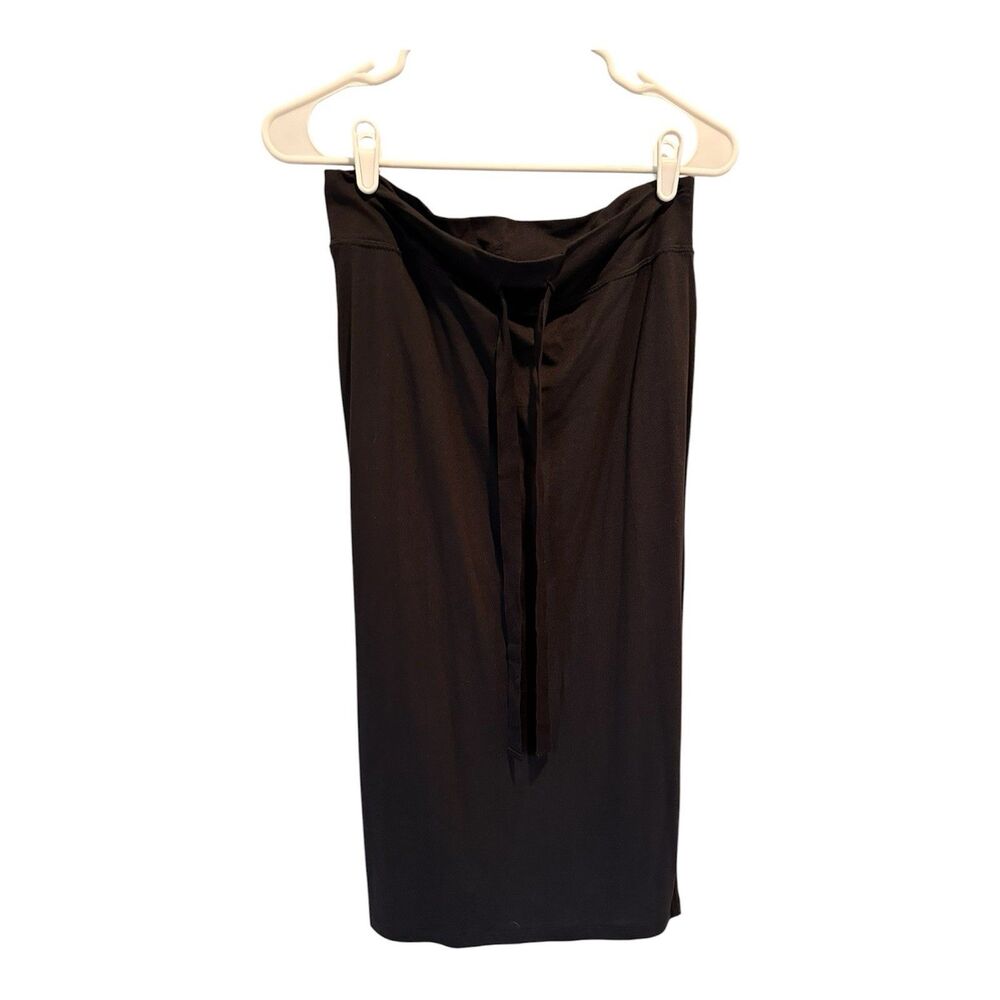 UK Style By French Connection Black Cotton Drawstring Midi Skirt Small NWT Y2K
